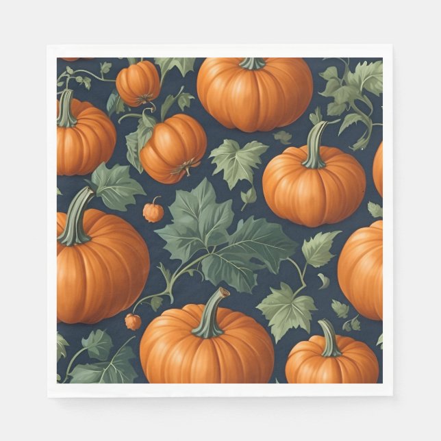 Leafy Pumpkin Patch  Napkin (Front)