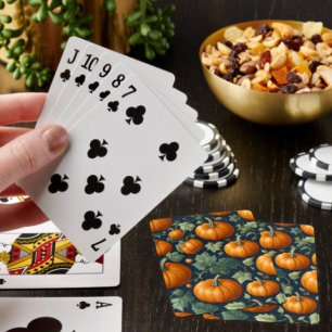 Leafy Pumpkin Patch Playing Cards