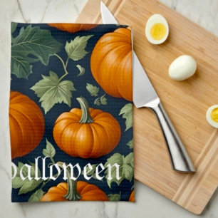 Leafy Pumpkin Patch Tea Towel