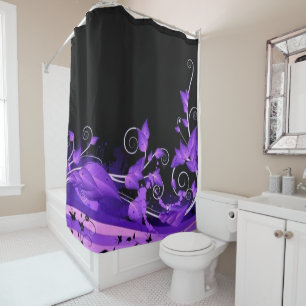 Leafy Purple Vines Shower Curtain