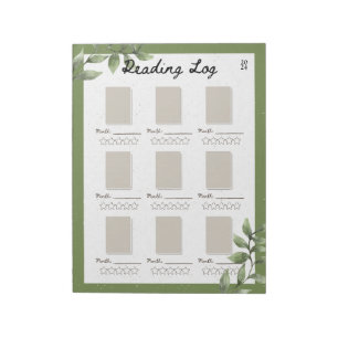 Leafy Reading Log Notepad