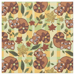 Leafy Red Panda Fabric