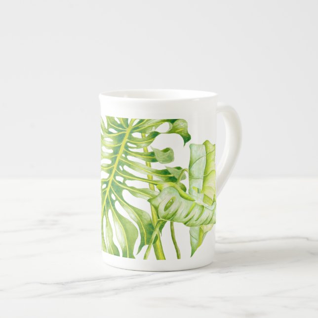 Leafy Sculptures on a Bone China Mug (Front Right)