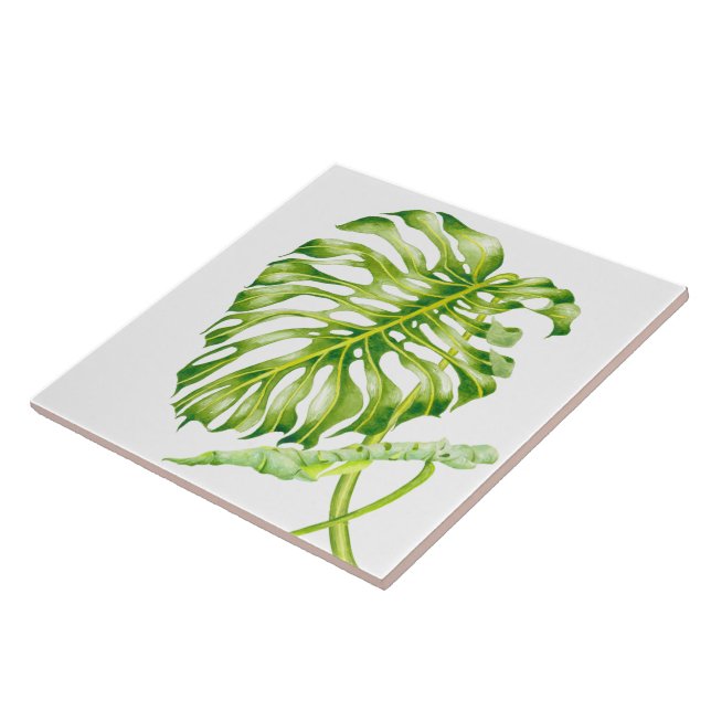 Leafy Sculptures on a Ceramic Tile (2) (Side)