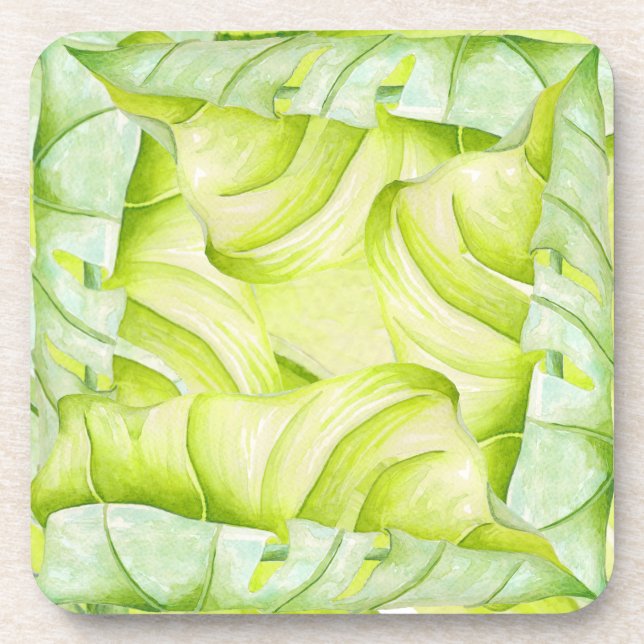 Leafy Sculptures on a Set of Coasters (1) (Front)