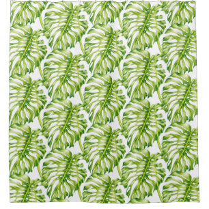 Leafy Sculptures on a Shower Curtain 