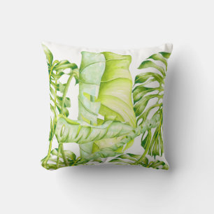 Leafy Sculptures on a Throw Pillow 
