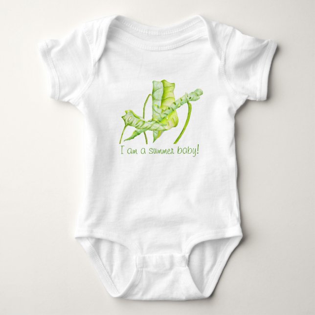 Leafy Sculptures on Baby Bodysuit (Front)