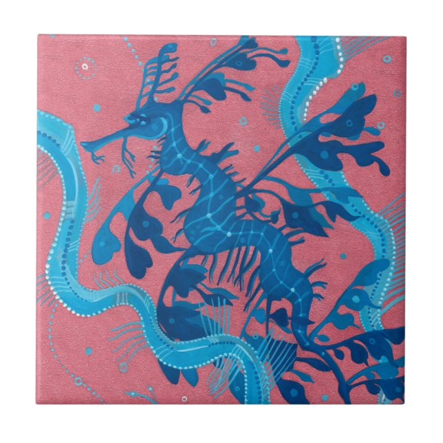 Leafy Sea Dragon Seahorse Fish Underwater Animals Tile (Front)
