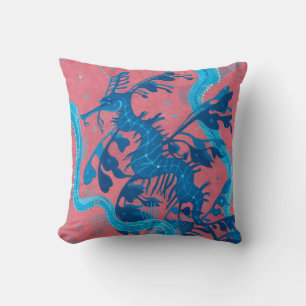 Leafy Sea Dragon Seahorse Fish Underwater Painting Cushion
