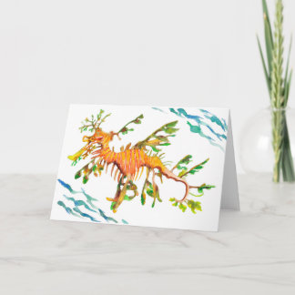 Leafy Seadragon Artwork Blank Greeting Card