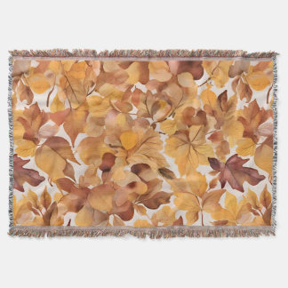 Leafy Shades Of Colour Pattern Design Throw Blanket