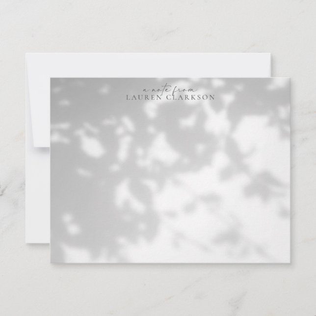 Leafy Shadow Effect Note Card (Front)