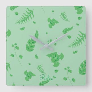 Leafy Square Wall Clock