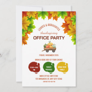 Leafy Thanksgiving Office Party Invitation