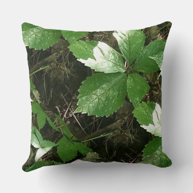 Leafy Throw Pillow (Back)