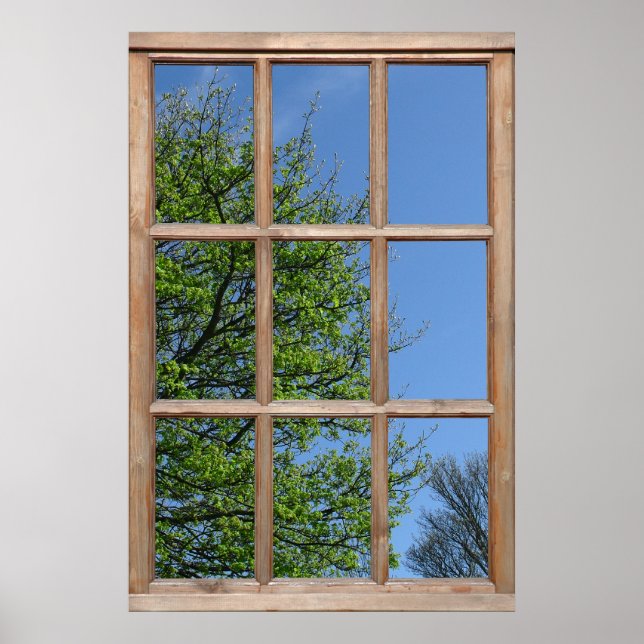 Leafy Tree View from a Window Poster (Front)