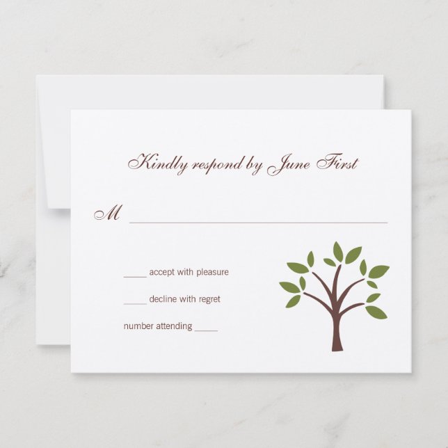 Leafy Tree Wedding Response (Front)