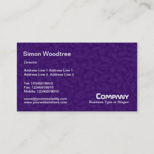 Leafy Undergrowth Texture - Dark Violet Business Card