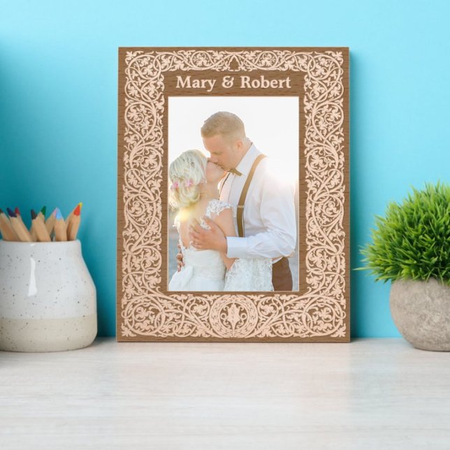 Leafy Vine Foliage Border Personalised Template Etched Frames (Creator Uploaded)