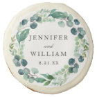 Leafy Watercolor Botanical Wreath Wedding Favour