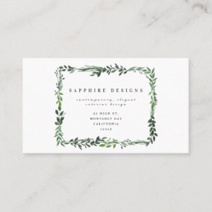 leafy watercolor floral elegant business card