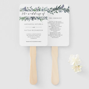 Leafy Watercolor   Wedding Hand Fan
