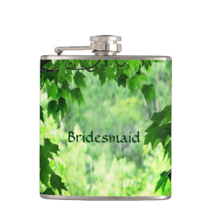 Leafy Wedding Bridesmaid Hip Flask