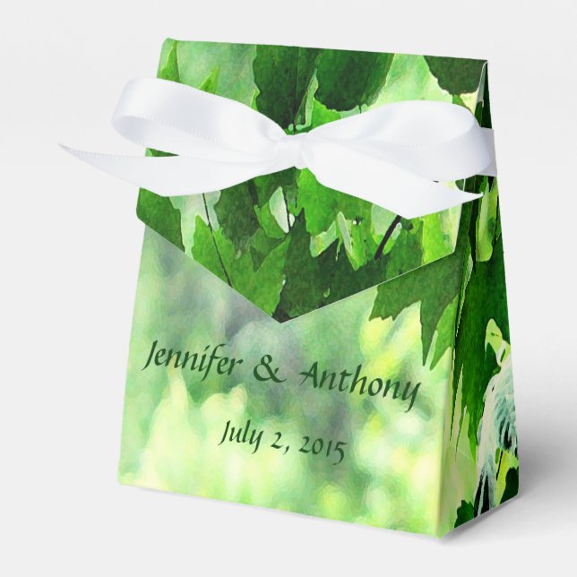 Leafy Wedding Favour Box (Front Side)