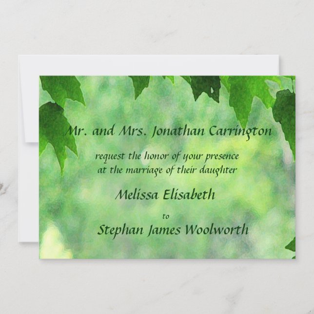 Leafy Wedding Invitation (Front)