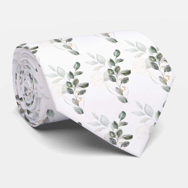 Leafy wedding Neck Tie (Rolled)