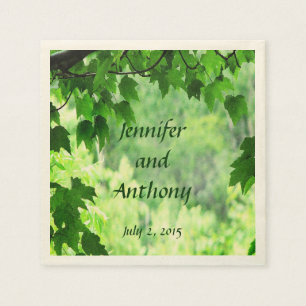 Leafy Wedding Paper Napkins