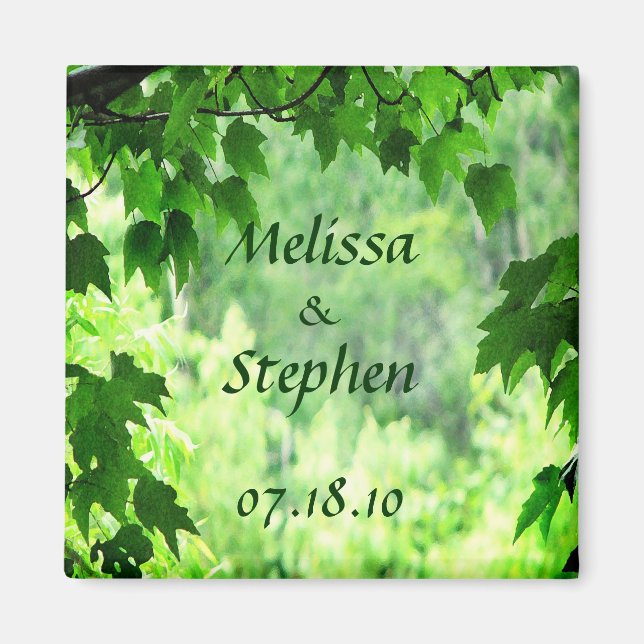 Leafy Wedding Save the Date Magnet (Front)
