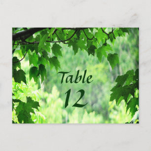 Leafy Wedding Table Number Postcard