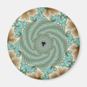 Leafy Whorls Fractal Magnet