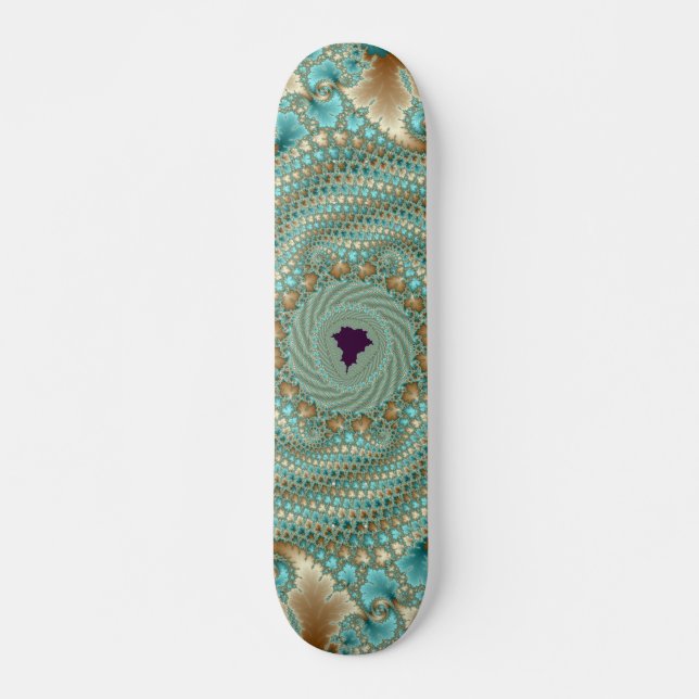 Leafy Whorls Fractal Skateboard (Front)