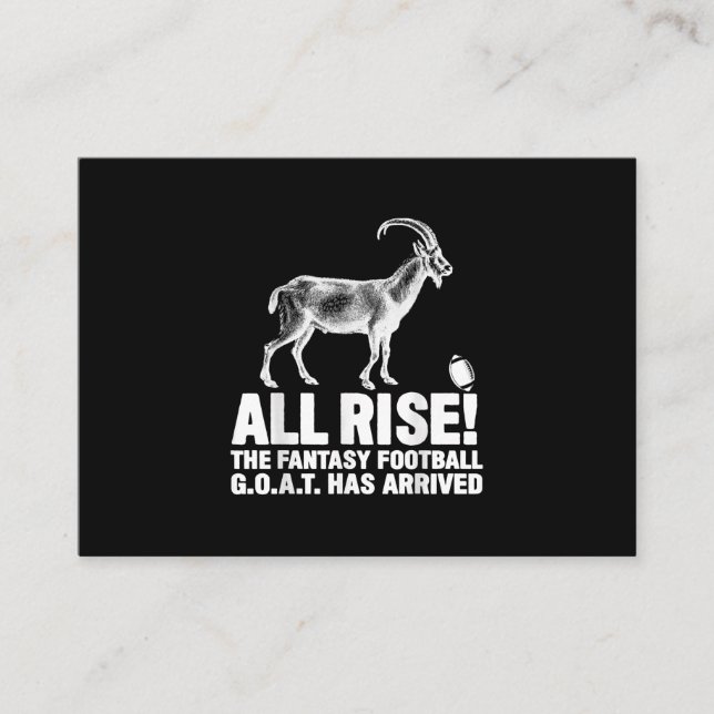 League Champion Fantasy Football Goat Gift Business Card (Front)