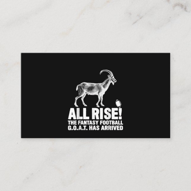 League Champion Fantasy Football Goat Gift Business Card (Front)
