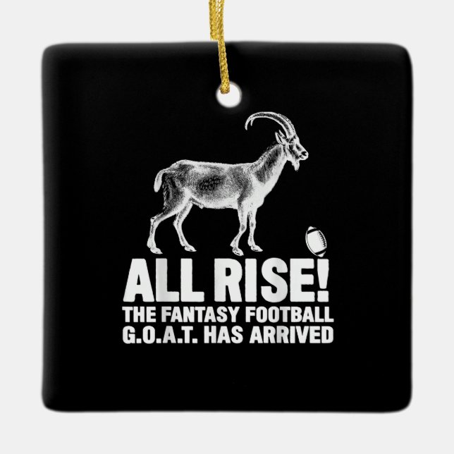 League Champion Fantasy Football Goat Gift Ceramic Ornament (Front)