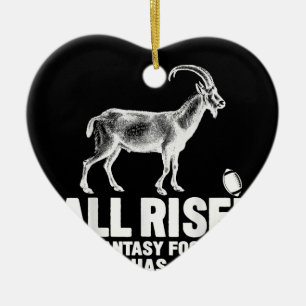 League Champion Fantasy Football Goat Gift Ceramic Tree Decoration