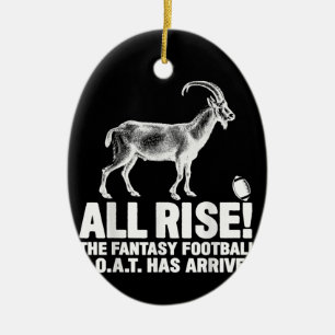 League Champion Fantasy Football Goat Gift Ceramic Tree Decoration