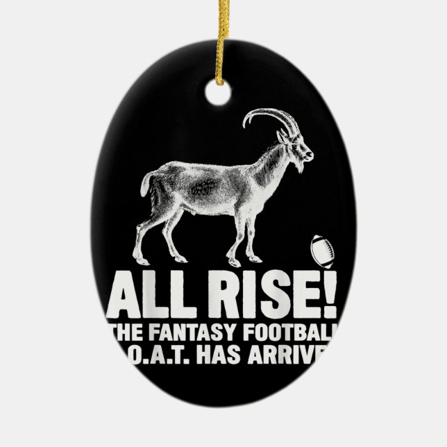 League Champion Fantasy Football Goat Gift Ceramic Tree Decoration (Front)