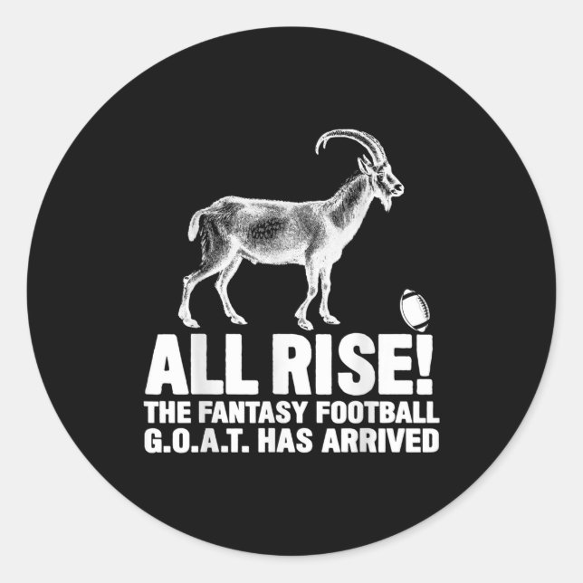 League Champion Fantasy Football Goat Gift Classic Round Sticker (Front)