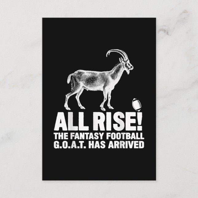 League Champion Fantasy Football Goat Gift Enclosure Card (Front)