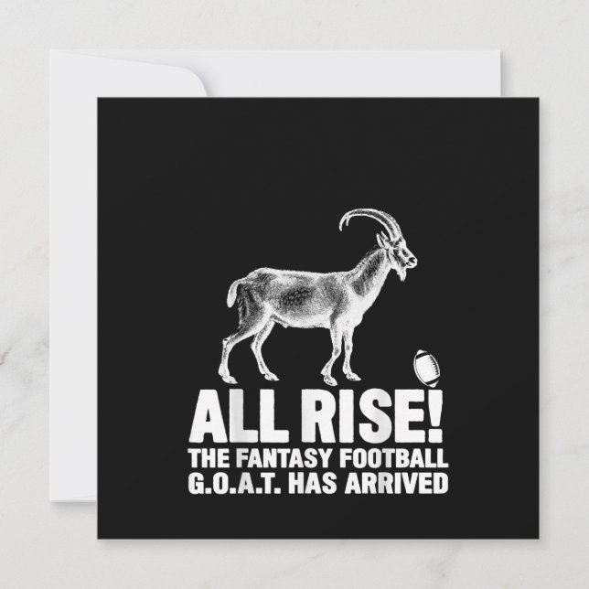 League Champion Fantasy Football Goat Gift Invitation (Front)