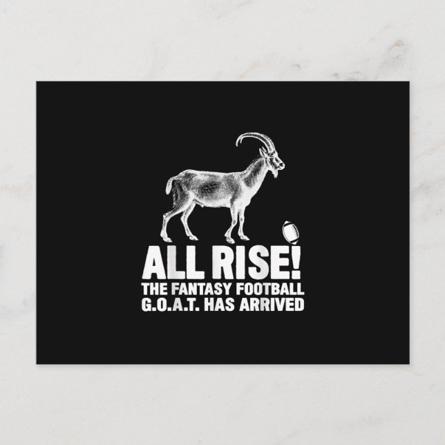 League Champion Fantasy Football Goat Gift Invitation Postcard (Front)