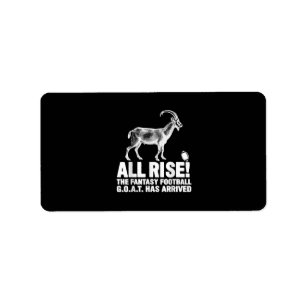 League Champion Fantasy Football Goat Gift Label