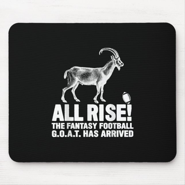 League Champion Fantasy Football Goat Gift Mouse Mat (Front)