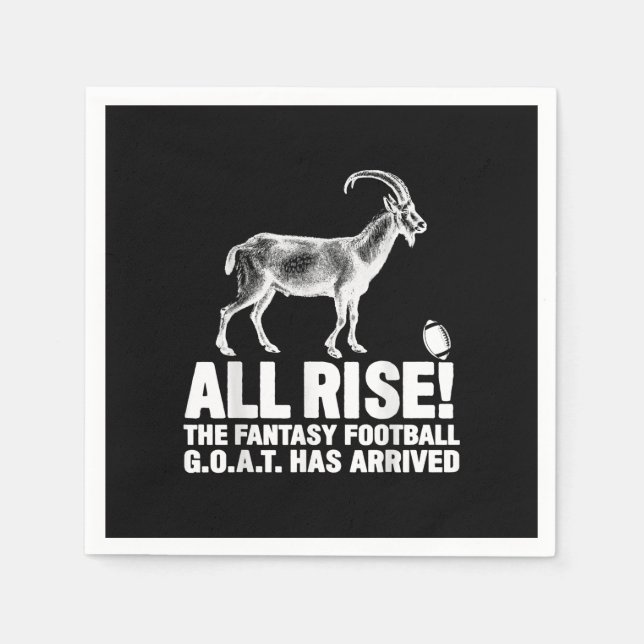 League Champion Fantasy Football Goat Gift Napkin (Front)
