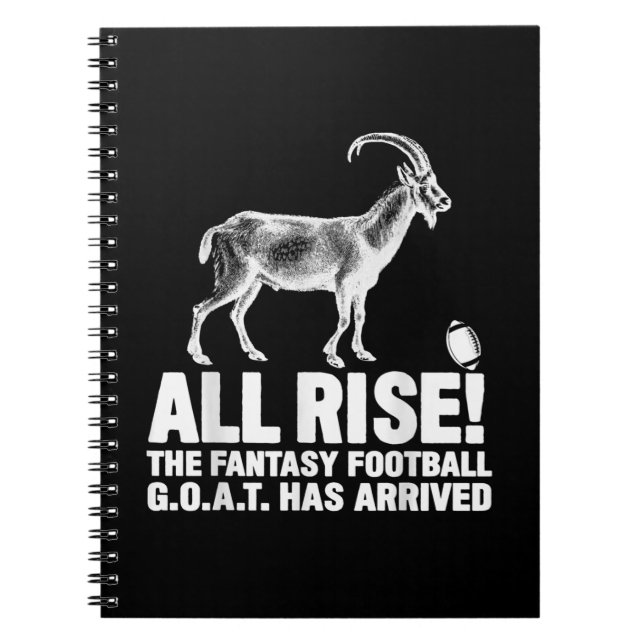 League Champion Fantasy Football Goat Gift Notebook (Front)